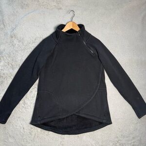 Athleta Black Quarter-Zip Side Zip Sweatshirt – Size S